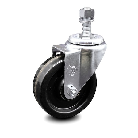 Service Caster 4 Inch Phenolic Wheel Swivel 12mm Threaded Stem Caster SCC-TS20S414-PHS-M1215
